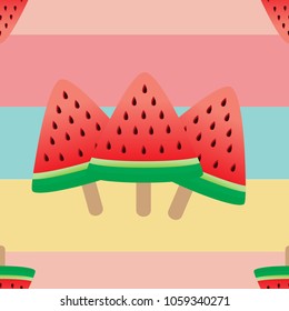 Seamless watermelons pattern in summer tone.