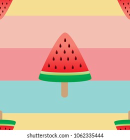 Seamless watermelons pattern in summer tone.
