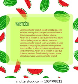 Seamless watermelons pattern with text vector background.eps10