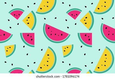 Seamless watermelons pattern. Vector background with Watermelon colorful.