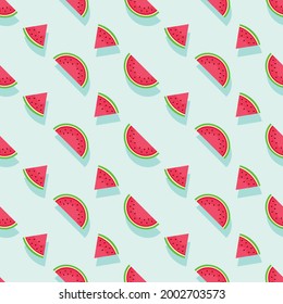 Seamless watermelons pattern. Vector background.