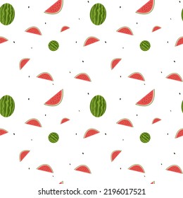 Seamless watermelons pattern. Vector background.