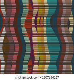 Seamless wave abstract colorful pattern. Vector illustration