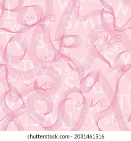 seamless wave abstract pattern on pink background