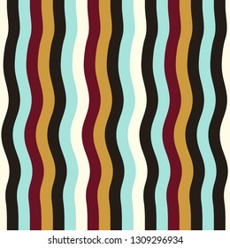 Seamless wave abstract striped pattern .Vector illustration