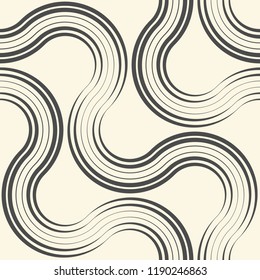 Seamless Wave  Background. Vector Minimalistic Pattern. Monochrome Regular Texture