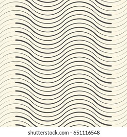 Seamless Wave Background. Vector Stripe Texture. Abstract Simple Graphic Pattern