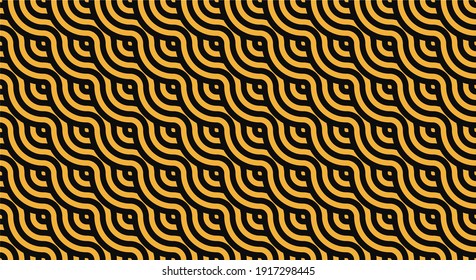 seamless wave geometric vector pattern background for backdrop, tile, pattern, wallpaper, wrapping paper, home decoration, interior and many more. Asia mosaic culture.