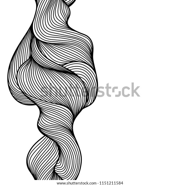 Seamless Wave Hair Line Pattern Monochrome Stock Vector (Royalty Free ...