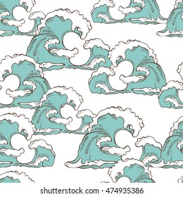 Seamless with wave. hand drawn