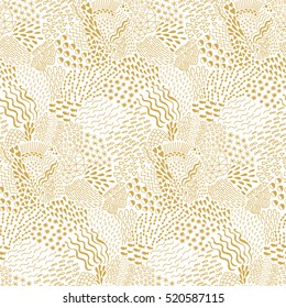 Seamless wave hand-drawn pattern, organic waves background seamlessly tiling