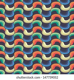 Seamless wave hand-drawn pattern, vector background. Can be used for wallpaper, pattern fills, web page background,surface textures.