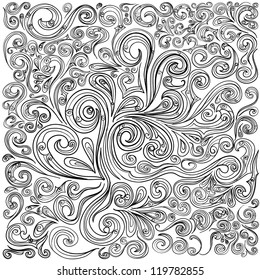 Seamless wave hand-drawn pattern, waves background (seamlessly tiling).Can be used for wallpaper, pattern fills, web page background,surface textures. Gorgeous seamless wave background