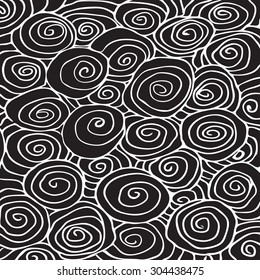Seamless wave hand-drawn pattern, waves abstract background curled pattern vintage. Can be used for wallpaper, pattern fills, web page background, surface textures, textiles and packaging