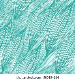 Seamless wave hand-drawn pattern, waves background seamlessly tiling. Can be used for wallpaper, pattern fills, web page background,surface textures. Adult Coloring. Gorgeous seamless wave background