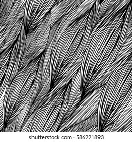 Seamless wave hand-drawn pattern, waves background seamlessly tiling. Can be used for wallpaper, pattern fills, web page background,surface textures. Adult Coloring. Gorgeous seamless wave background