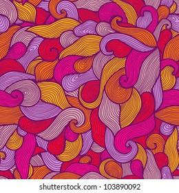 Seamless wave hand-drawn texture, waves background (seamlessly tiling).Can be used for wallpaper, pattern fills, web page background,surface textures. Gorgeous seamless wave background
