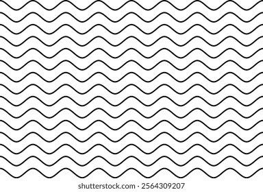 Seamless  wave line pattern background, water sea vector background. curly grunge paint lines, template