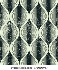 Seamless wave lines pattern, abstract geometric background, vector illustration.