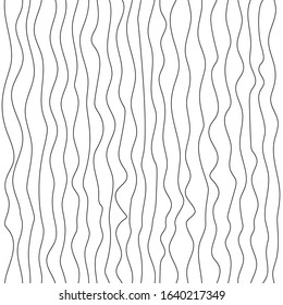 Seamless wave lines pattern. Wavy wiggly black vertical zigzag line with edge. Frame underlines stroke set. Vector illustration lines isolated on white