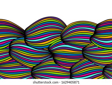 Seamless wave pattern. Background with sea, river or water texture. Wavy striped abstract fur or hair.