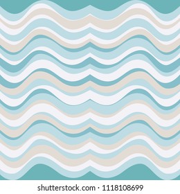 Seamless wave pattern background square shape blue and green pastel color vector illustration