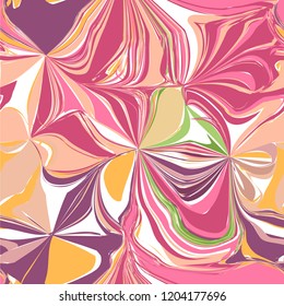 Seamless wave pattern.  Colorful waves backdrop. Abstract floral pattern.