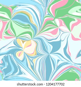 Seamless wave pattern.  Colorful waves backdrop. Abstract floral pattern.