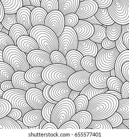 Seamless Wave Pattern for coloring book. 