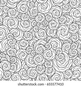 Seamless Wave Pattern for coloring book. 