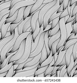 Seamless Wave Pattern for coloring book. 