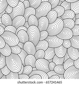 Seamless Wave Pattern for coloring book. 