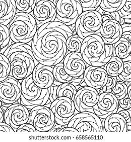 Seamless Wave Pattern for coloring book. 
