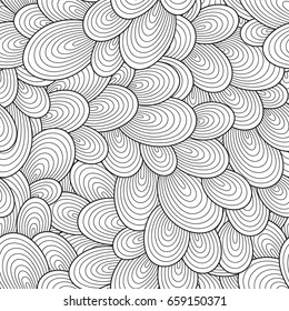 Seamless Wave Pattern for coloring book. 