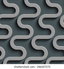Patrón de ondas sin foco. Fondo de formas curvadas. Textura gris regular