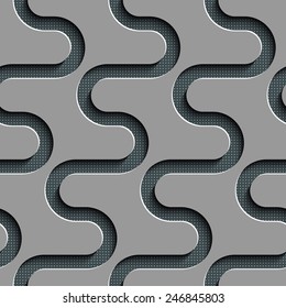 Patrón de ondas sin foco. Fondo de formas curvadas. Textura gris regular