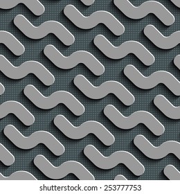 Patrón de ondas sin foco. Fondo de formas curvadas. Textura gris regular