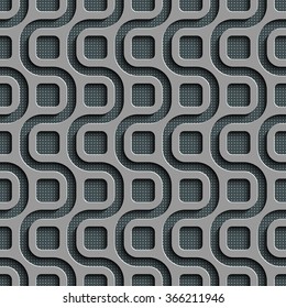 Seamless Wave Pattern. Curved Shapes Background. Regular Gray Texture