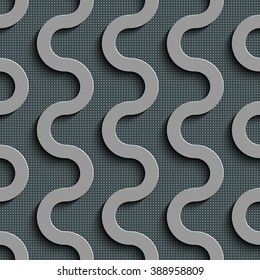 Seamless Wave Pattern. Curved Shapes Background. Regular Gray Texture