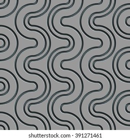 Patrón de ondas sin foco. Fondo de formas curvadas. Textura gris regular