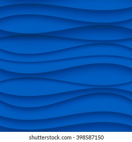 Seamless Wave Pattern. Curved Shapes Background. Regular Blue wave Texture