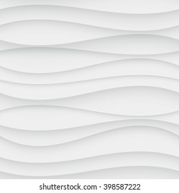 Seamless Wave Pattern. Curved Shapes Background. Regular White wave Texture