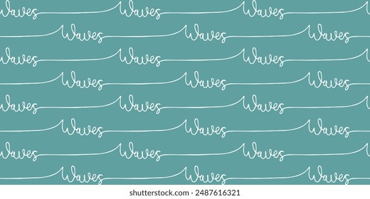 Seamless wave pattern drawn with one continuous line. Vector line art loopable pattern for invitations, cards, print on fabric, wallpapers, scrapbooking, wrapping paper and textile products.