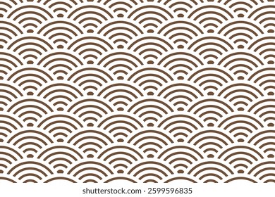 A seamless wave pattern featuring concentric arcs forming layered semicircles. This geometric design offers a balanced and decorative look, ideal for textiles, wallpapers, and graphic projects.