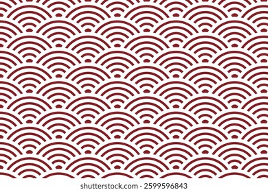 A seamless wave pattern featuring concentric arcs forming layered semicircles. This geometric design offers a balanced and decorative look, ideal for textiles, wallpapers, and graphic projects.