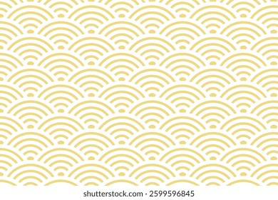 A seamless wave pattern featuring concentric arcs forming layered semicircles. This geometric design offers a balanced and decorative look, ideal for textiles, wallpapers, and graphic projects.