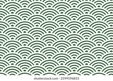 A seamless wave pattern featuring concentric arcs forming layered semicircles. This geometric design offers a balanced and decorative look, ideal for textiles, wallpapers, and graphic projects.