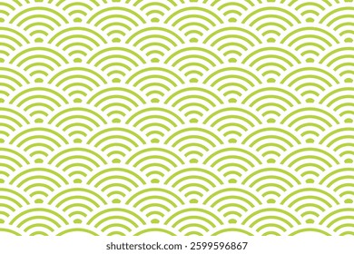 A seamless wave pattern featuring concentric arcs forming layered semicircles. This geometric design offers a balanced and decorative look, ideal for textiles, wallpapers, and graphic projects.