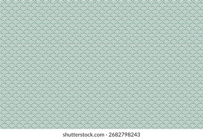 Seamless wave pattern fills the frame, creating a calming and textured surface with its delicate, semicircular shapes in muted tones vector background