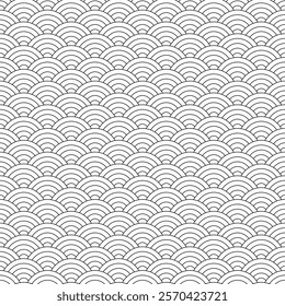 Seamless Wave Pattern. Geometric seamless pattern background cloud, river, or waves design. Chinese and Japanese style wave pattern. EPS vector illustration